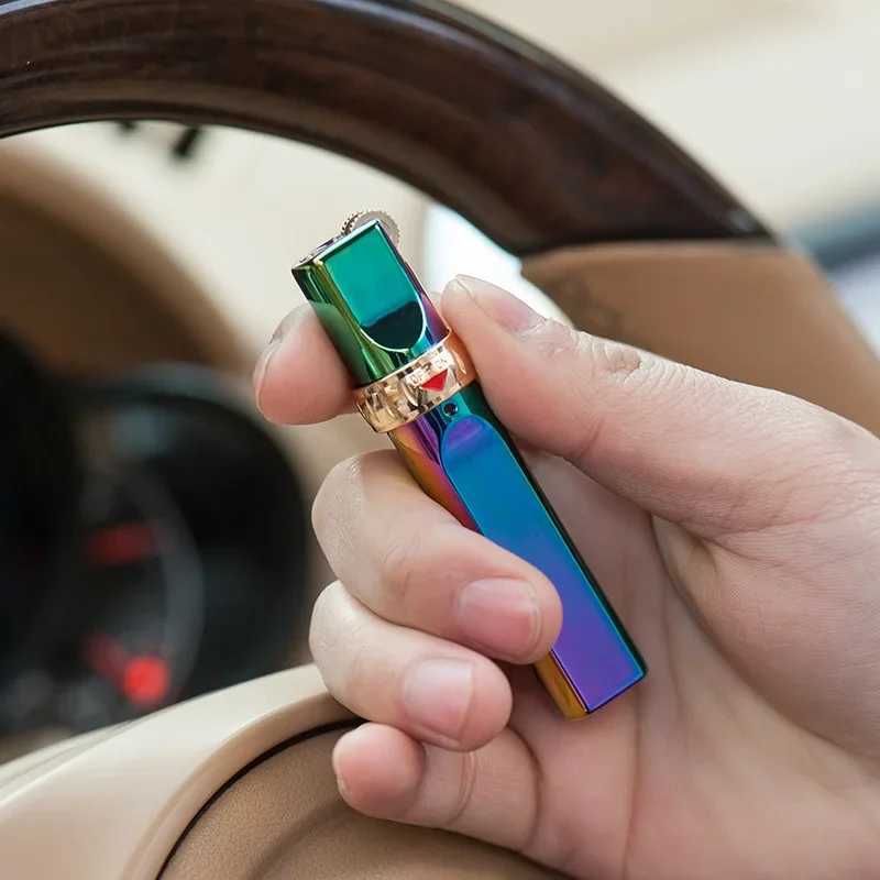 JOBON Metal Butane Gas Lighter Outdoor Windproof Turbo High Pressure Jet Vintage Grinding Wheel Ignition Cigar Lighter Tool W251009