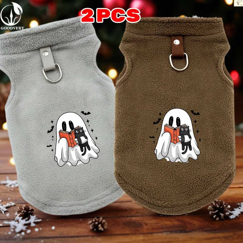 2PCS New Cat Sweater Collection Stylish FallWinter Halloween Printed Warm Comfortable Apparel Soft Flannel Cat Accessories C251009