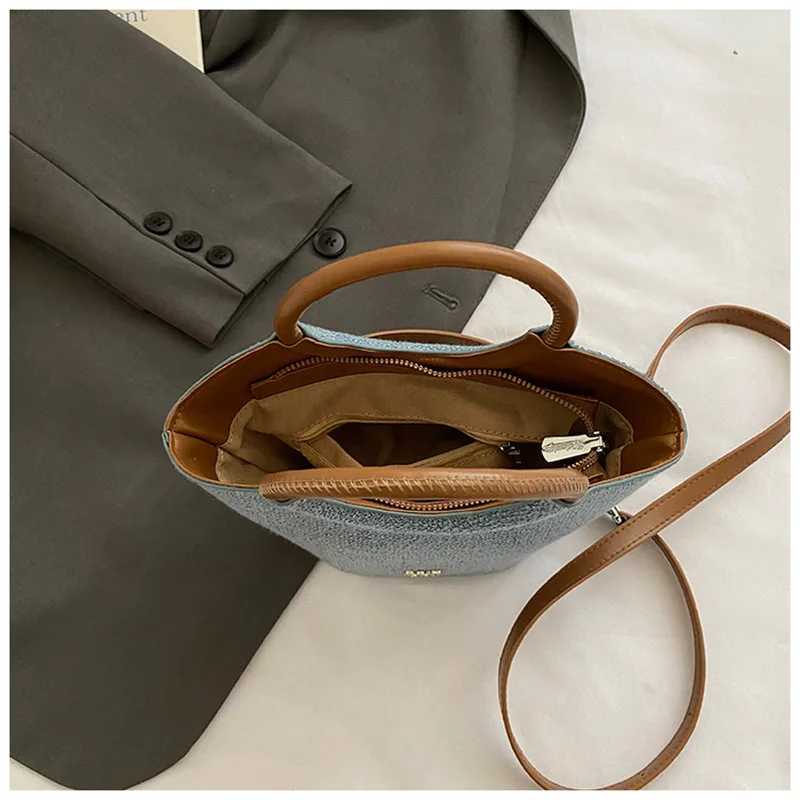 Fi Ctra Color 1 Bag Leather Pahwork Wen Handbag Korean Casual Fi Simple Fem Cross body Bags D251009