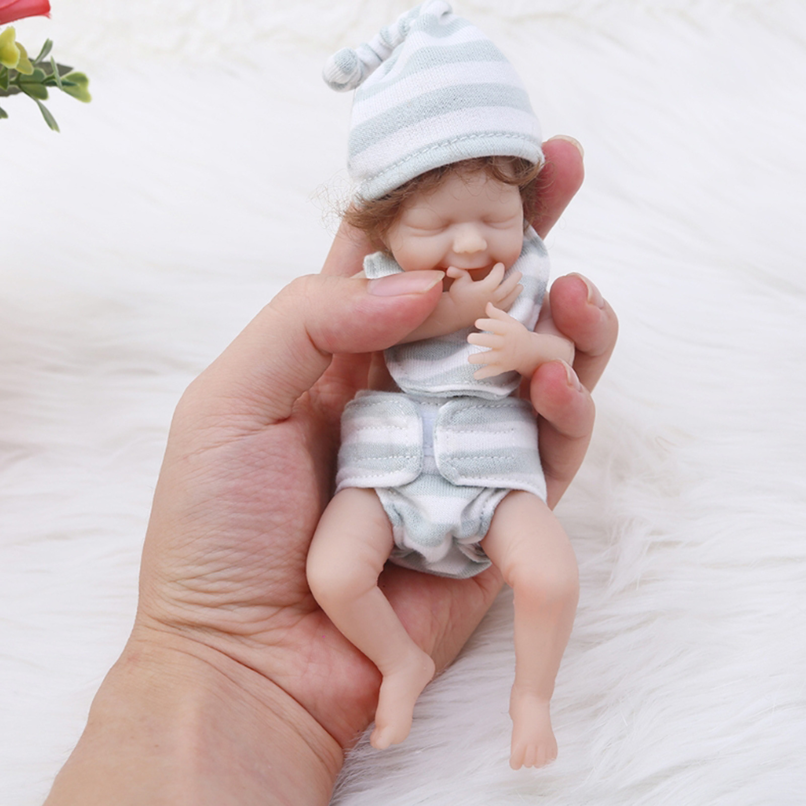 6-inch full-body silicone realistic rebirth doll, soft and stretchable baby doll, children's festival toy, gift Z250818