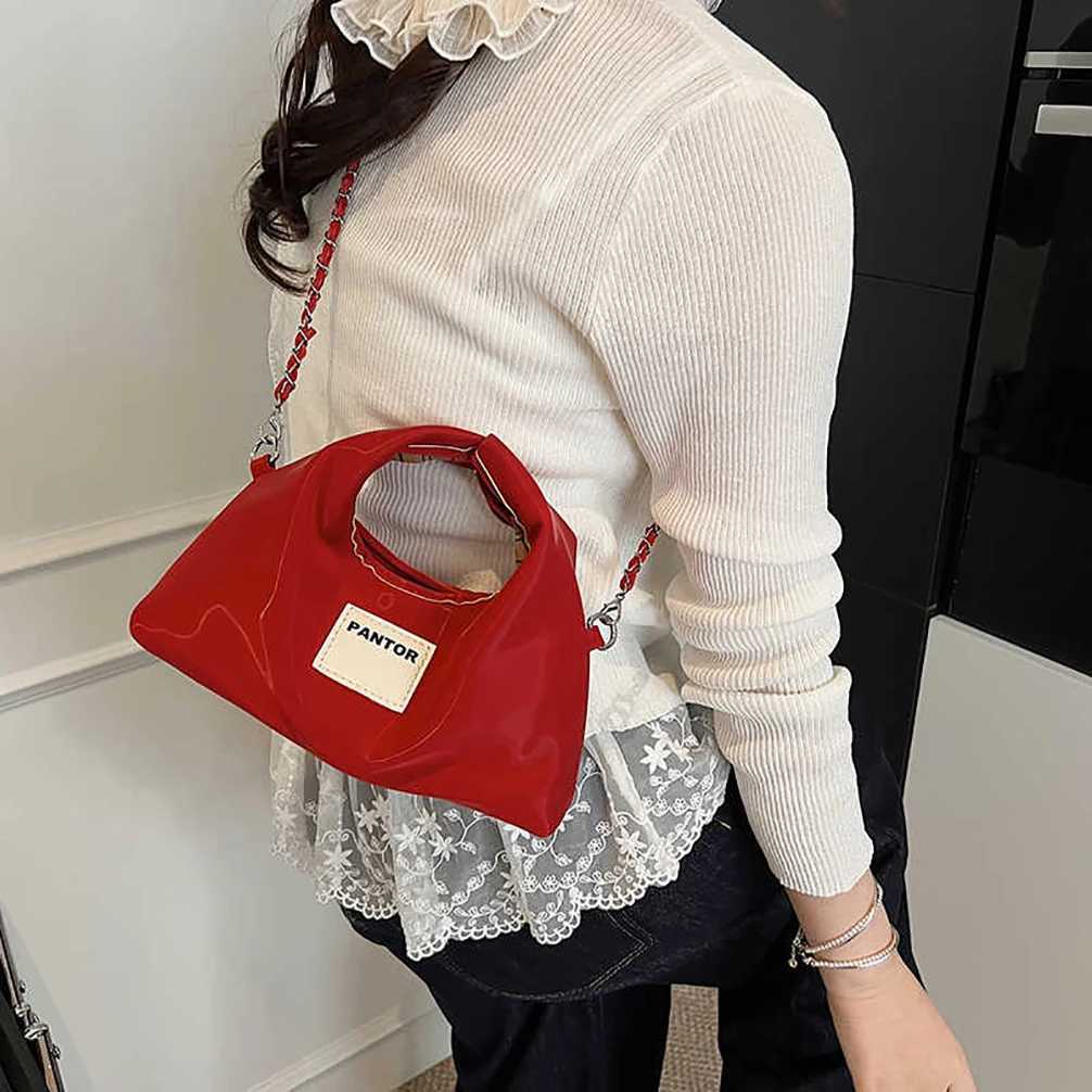 Solid Color Wen Handbags Handbag Casual Fiable Chain Cross Body Bag Korean Versatile Simple Girls Appliques Purse1 D251009