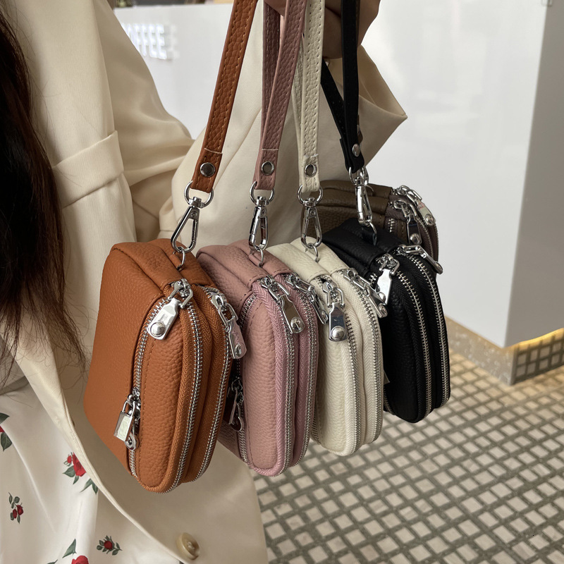 2025 New Designer Bag Genuine Leather Mini Wallet for Luxury bag Women Cowhide Coin Purse Double Zipper Storage Bag Multifunctional Handbag