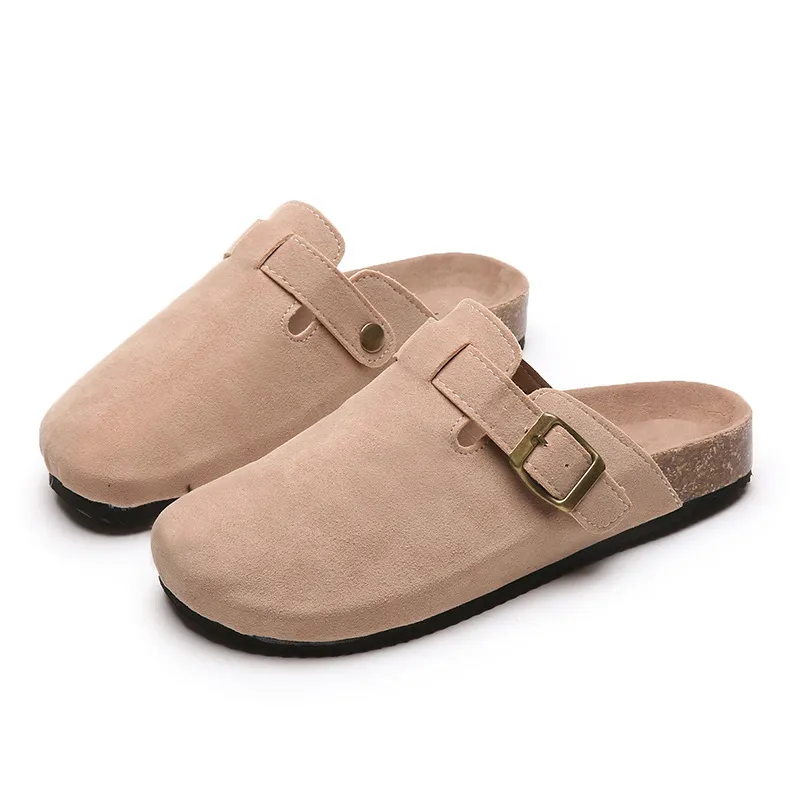 Designer Clogs Sandals Suede Clog Slippers Cork Flat mules High Quality flip flops Leather Slide Soft Footbed Beach Casual Shoes Women Men Size 35-46