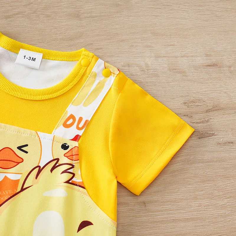 Yellow Duck Lovely Baby Boy Girl Onesie 018 Months Newborn Knitted Cartoon Soft Casual Soft Trendy Comfortable Jumpsuit Toddler C251009