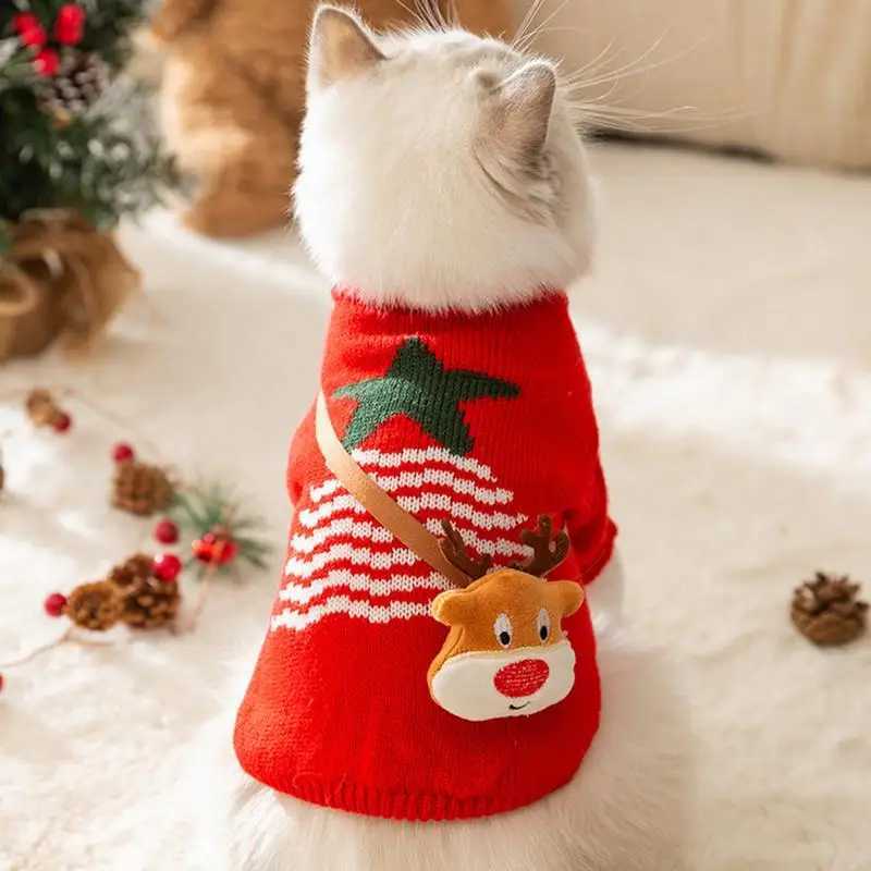 Christmas Style Puppy Dog Sweaters For Small Medium Dogs Cats Clothes Winter Warm Pet Turtleneck Chihuahua Vest Soft Yorkie C251009