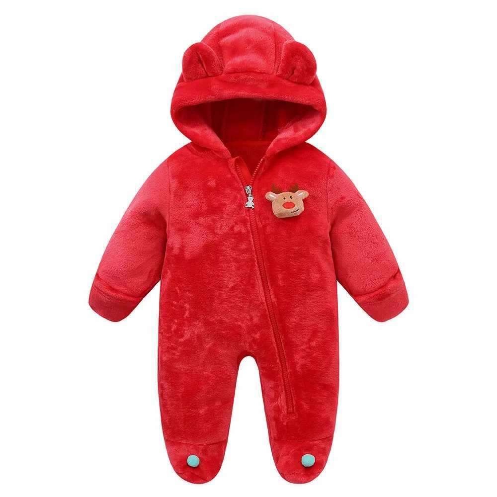 2025 Autumn Winter Newborn Baby Romper Christmas Flannel Hooded Baby Girl Overalls 01 Years Infant Boy Jumpsuit Outfits C251009
