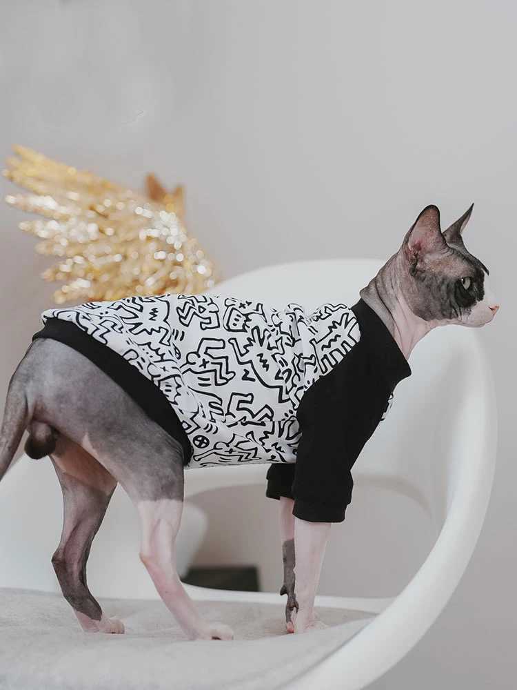 Cat Clothing Cotton Coat Elestic for Male Cat Spring Summer Sweatshirt For Kittens Soft Tshirt for Devon Rex C251009