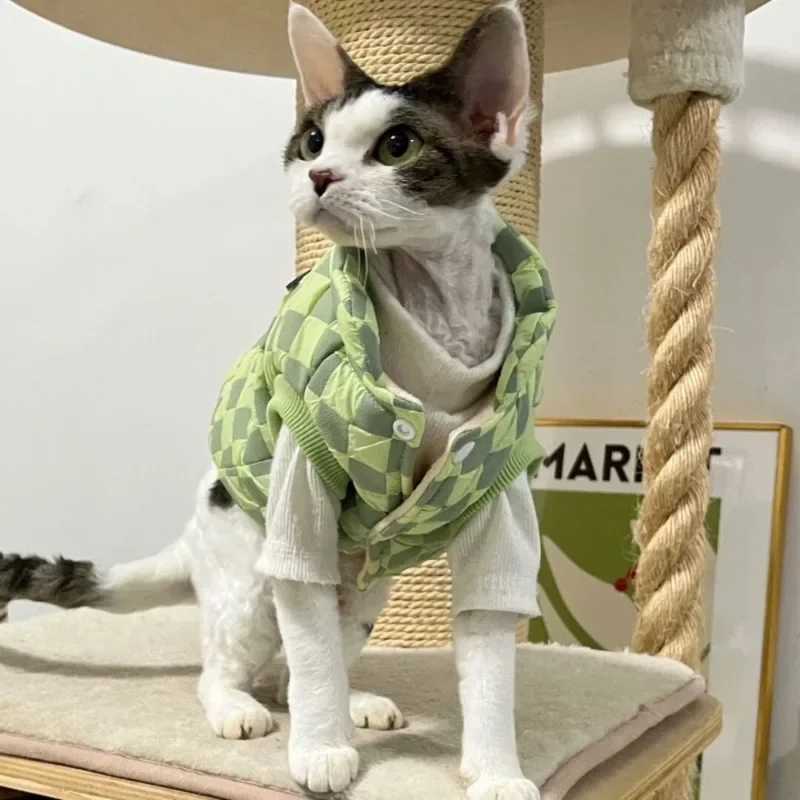 2023 AutumnWinter Hairless Cat Sphinx German Pet Cat Hair Colored Clothes for Warmth C251009