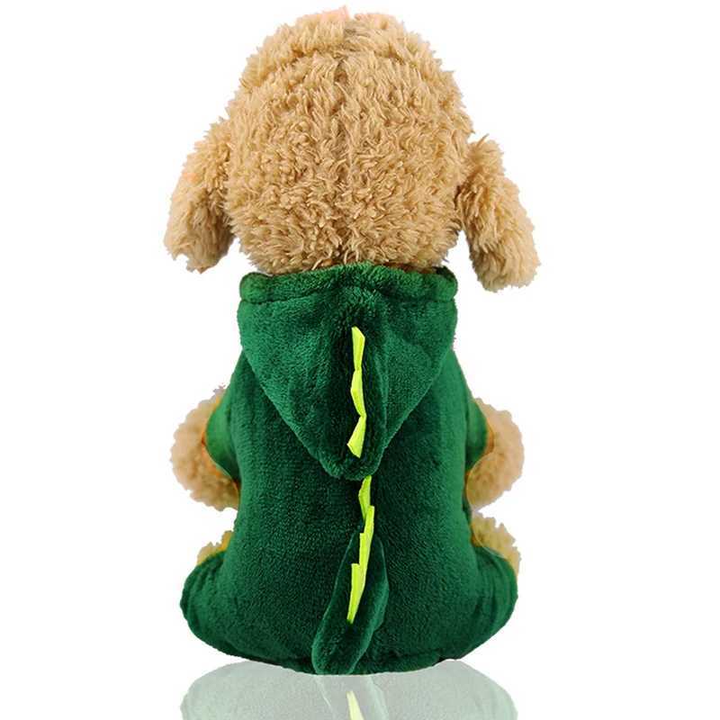 Pet Dog Clothes Funny Dinosaur Costumes Winter Warm Plush Coat Small Kitten Hoodie Puppy Dog Cloth C251009