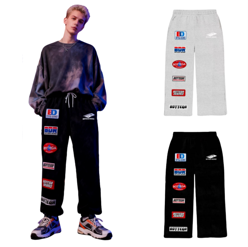 Men's Pants Gym Sport Y2k Retro Black Grey Luxurious Design High Quality Letter Printed Casual Harajuku Fashion Wide Leg Loose Sweatpants Gothic 
