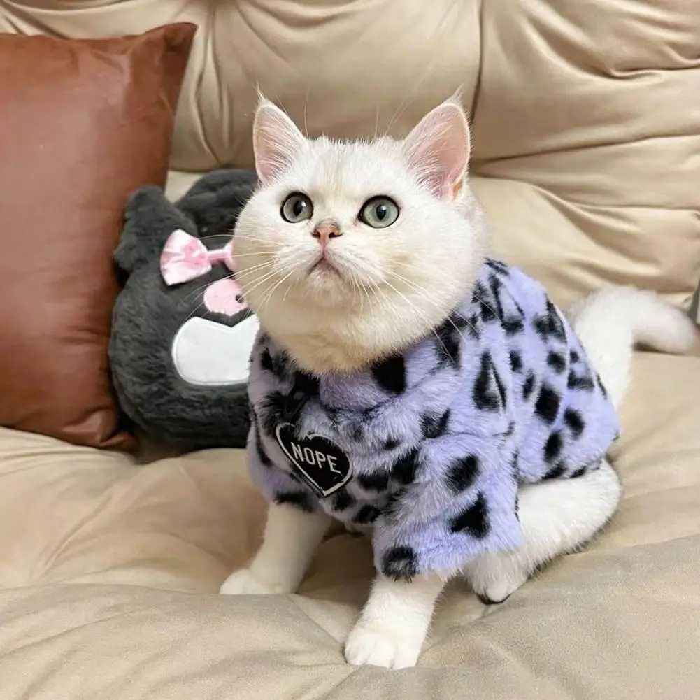 Winter Cat Coat Leopard Print 2legged Dog Cat Jackets Thickened Soft Lining Tiny Cat Outfits Cute Teacup Dog Clothes For Gift C251009