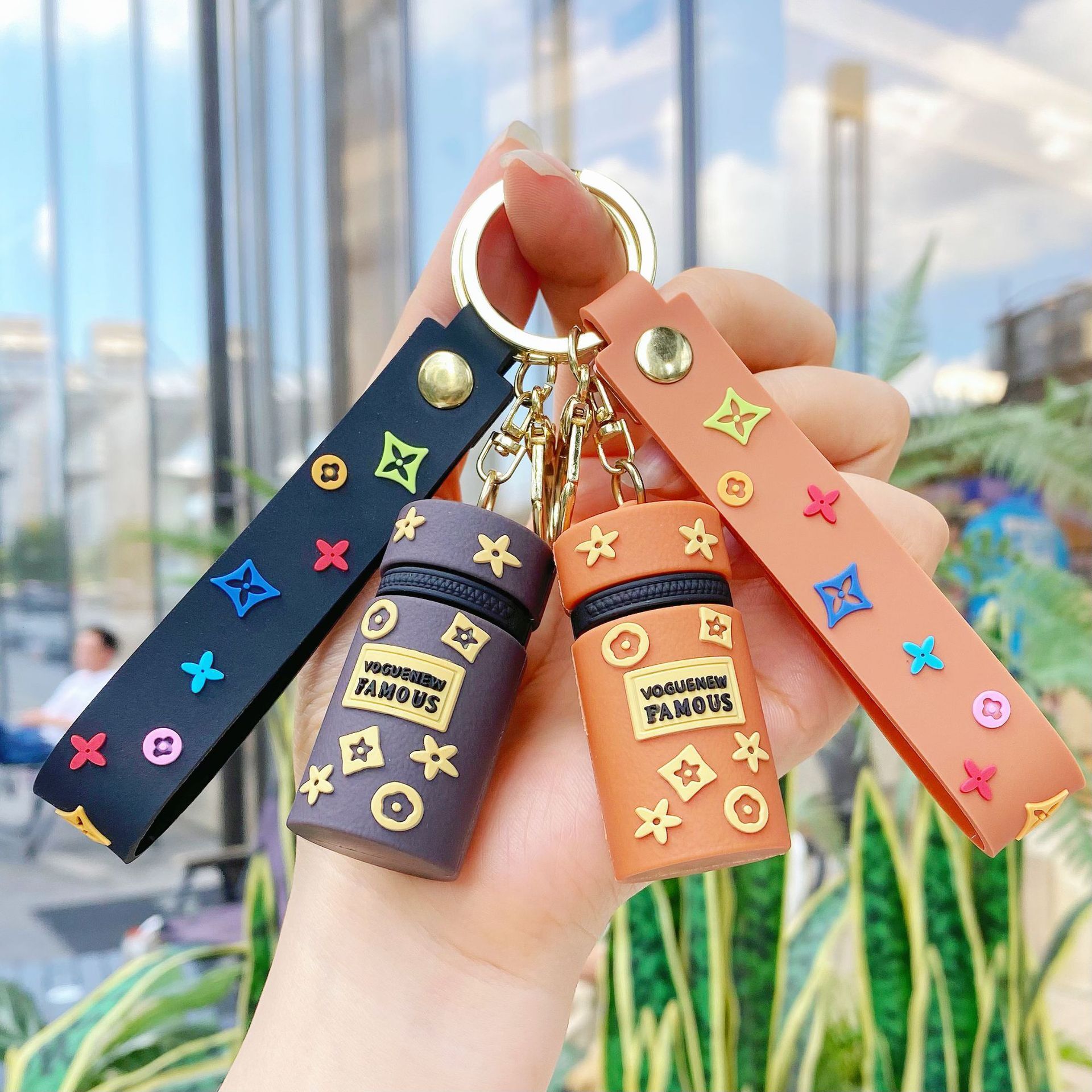 Lujia Mini Pendant Bag Keychain Classic Vintage Flower Design - Decorative Accessory Gift Z260130