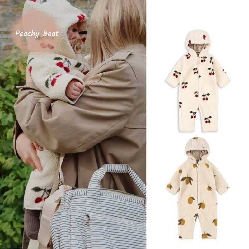 Baby Boy Girl Lamb Wool Hooded Jumpsuit Infant Toddler Child Warm Outfit Long Sleeve Spring Autumn Winter Baby Clothes 02Y C251009