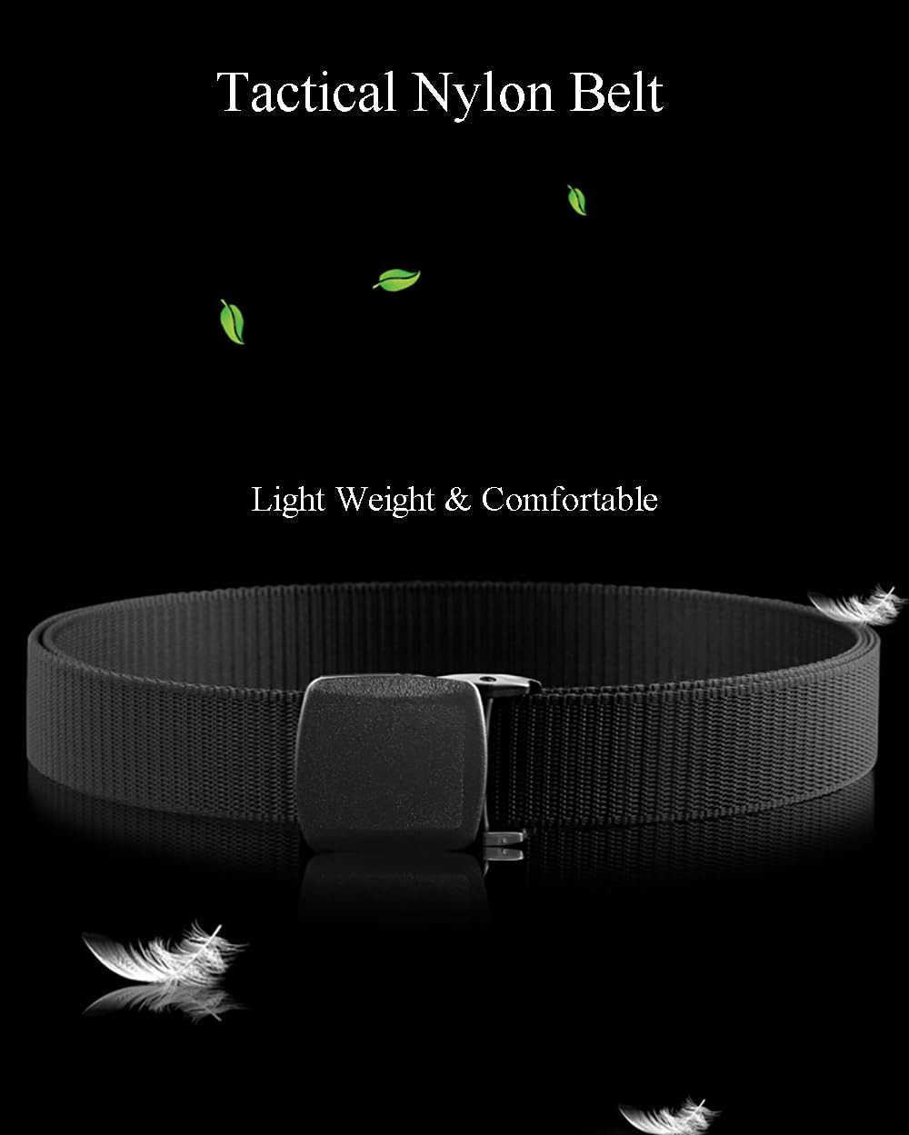 Tactical Nylon Belts for Men Work Belt AdjustabLE Slide Plastic Web Canvas Belt for Outdoor Airport friendly W251009
