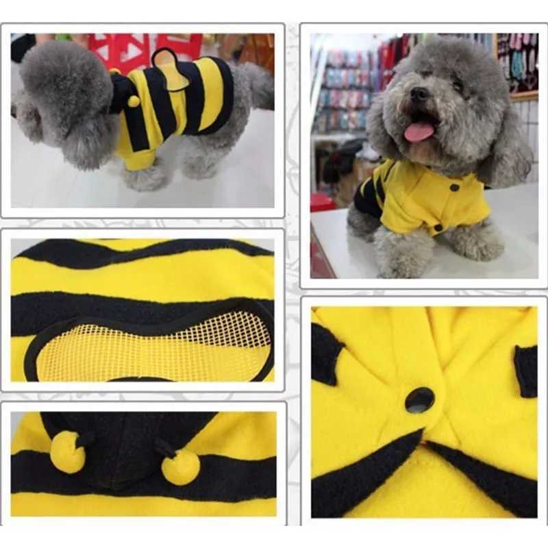 Cute Dog Clothes Cat Pet Clothes Bees Cat Clothes Soft Fleece Teddy Poodle Dog Clothing Pet Product Supplies Accessories C251009