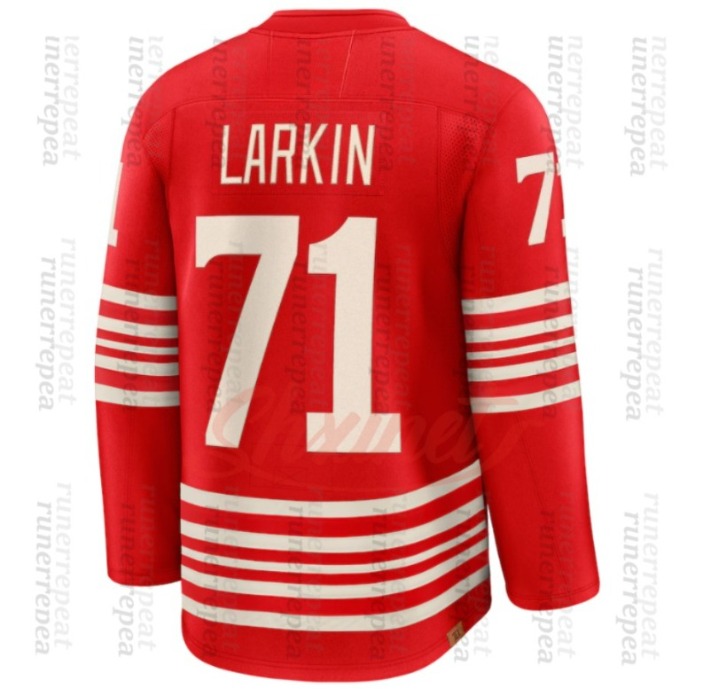 Larkins Lucas Raymond 2025-26 Hertiage-Rich Centennial Jersey Vladimir Tarasenko Patrick Kane Moritz Seider Chiarot Simon Edvinsson Campbell red