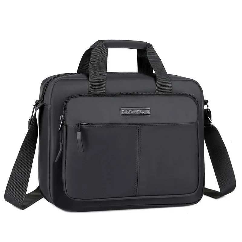 New Mens Largecapacity Horizontal Shoulder Bag Messenger Bag Briefcase Multifunctional Simple A4 Book Handbag Business Bag L251078
