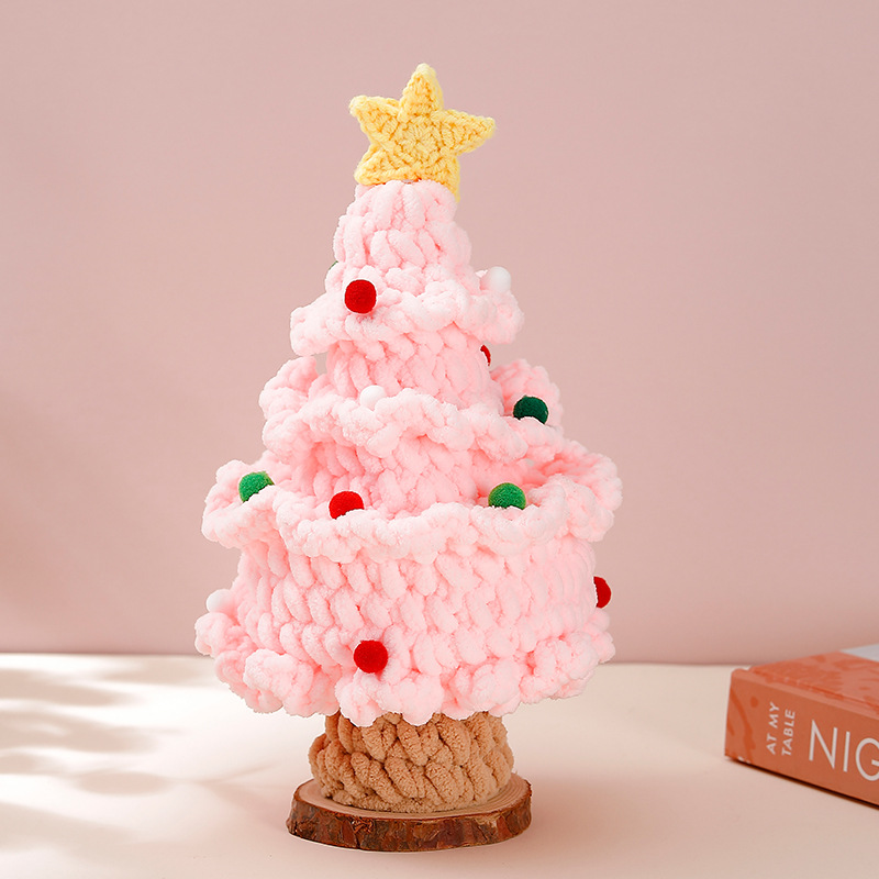 Handcrafted Wool Knit Christmas Tree Perfect for Gifts Decorations Festive Crafted Wooly Christmas Ornament Unique Addition for Stores Homes