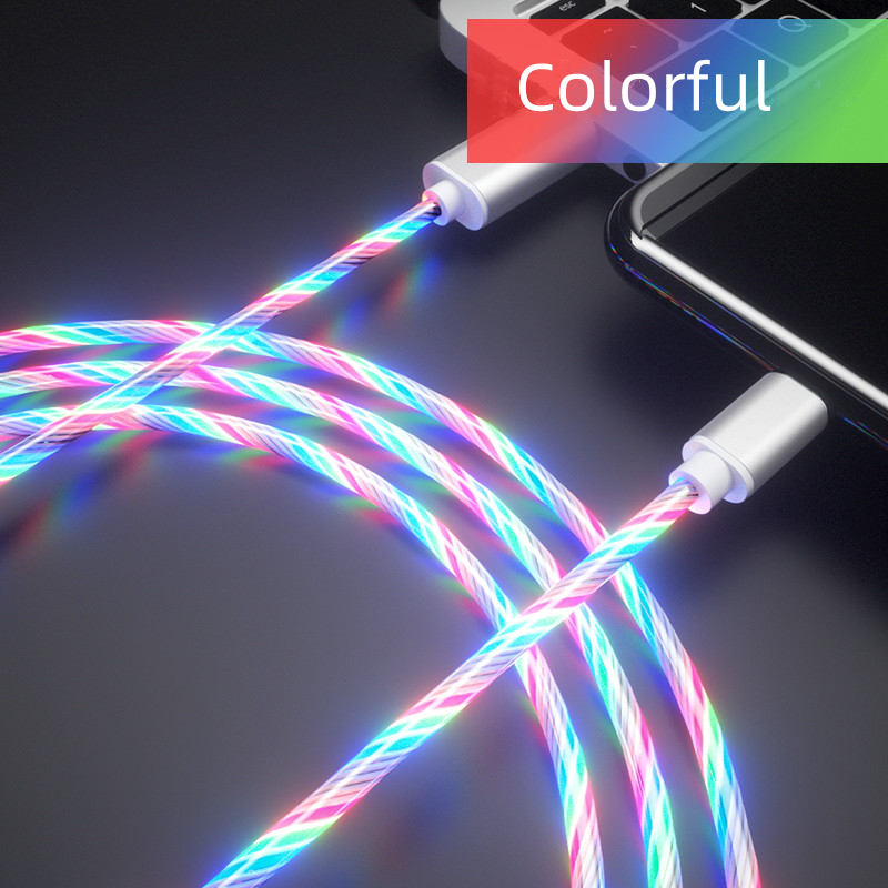 3 iN 1 Glowing LED Light Party Phone Charger Luminous USB Type C Cable For Xiaomi iPhone 14 13 12 11 Samsung S25 S24 Phone Accessories