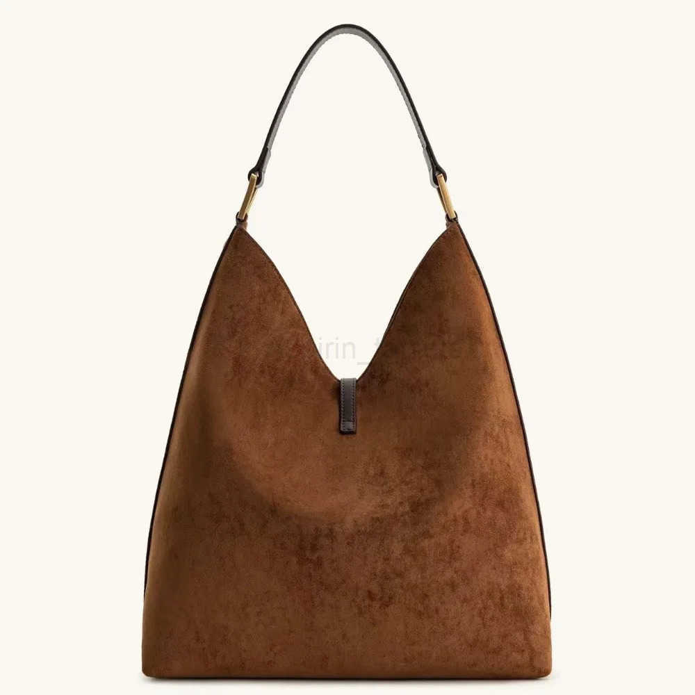 JW Pei Tote Bag New Aria Suede Womens Bag Large Capacity Commuter Underarm Bag Niche Bucket Bag M251009