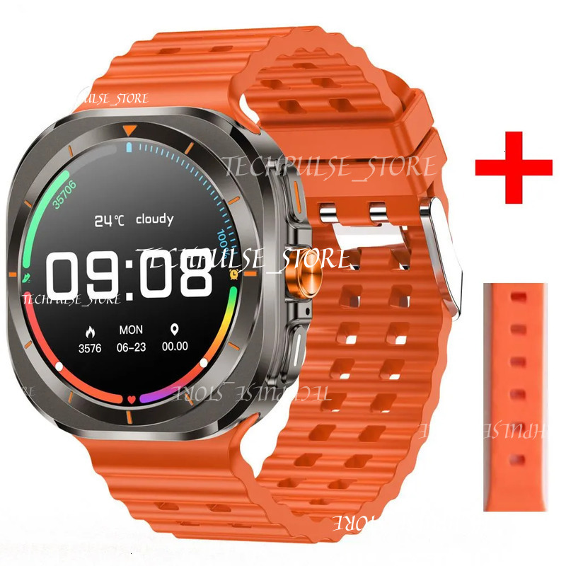 Ultra Smart 1.46 Inch Round Screen Gesture Control Bluetooth Talk Heart Rate Monitor tech73 Compass Watch Activity Sports Wristband