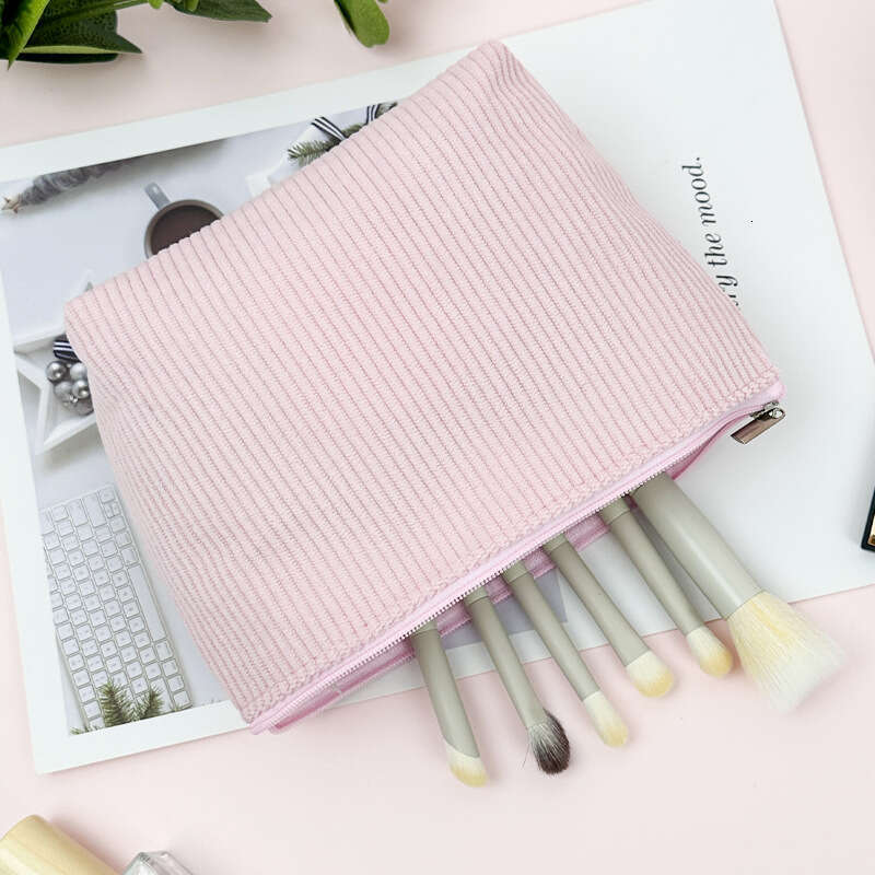 Corduroy High-End Dumpling Lipstick Brush Storage Small Portable Makeup Bag