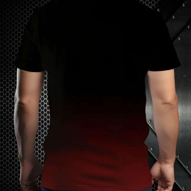 Men's Paris-Inspired Gradient Color Block T-Shirt - Eiffel Tower Graphic Casual Tee-34