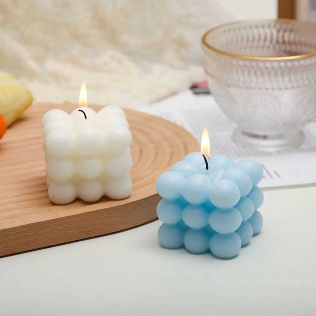 Handmade Scented Magic Aromatherapy C Creative BallShaped Soy Wax Lovely Bubble Cube Candle Home Decor S25109 S260204