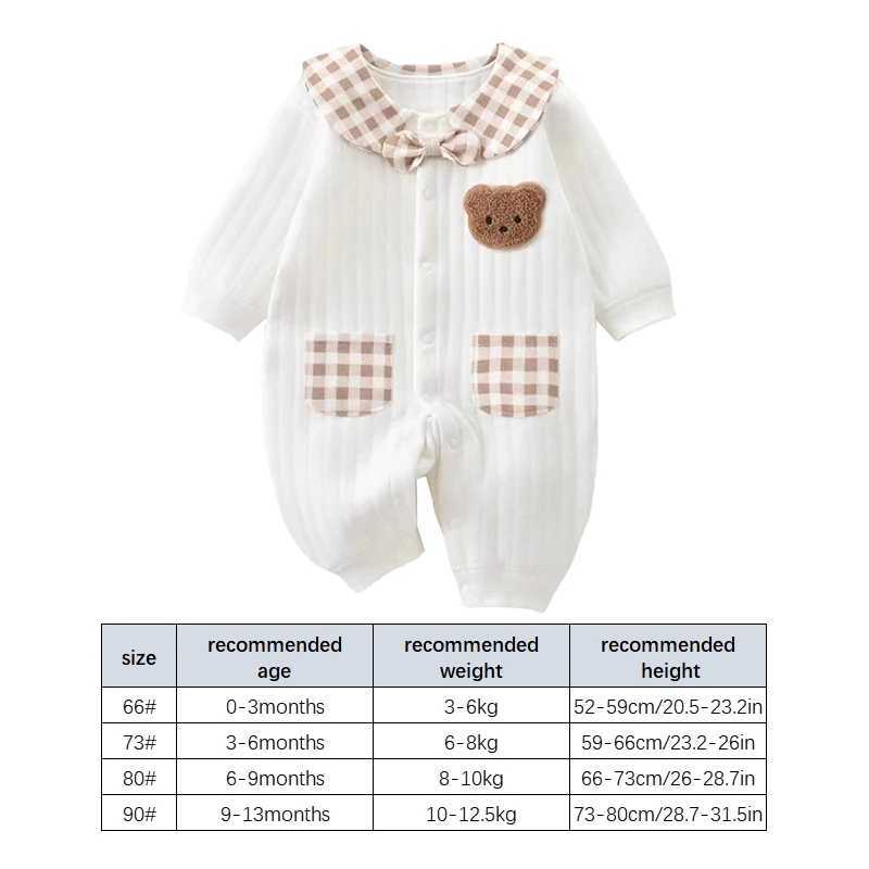 Spring Autumn Baby Warm Romper Cute Bear Infant Boy Girl Long Sleeve Outfits for Newborn Soft Cotton Kids Jumpsuit C251009