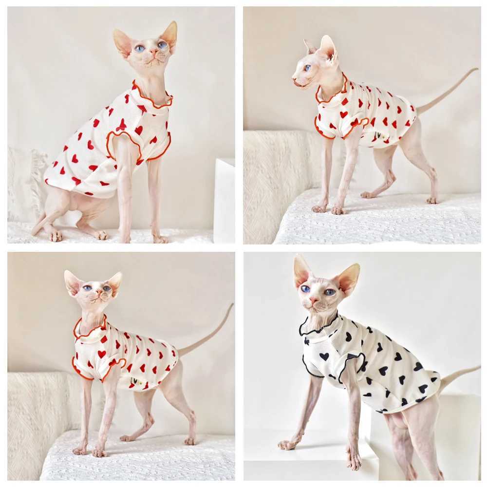 Sphinx Hairless Cat Clothing Cute Summer Thin Sleeveless Vest Clothes For Devon Lovely Cat Costume Pet Pure Desire Wind C251009