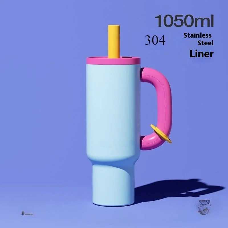 304 Stainless Steel Straw Insulated Ice Cup Thick Portable Handle Design for Trendy Hydration 2025 New Female King Cup C251008
