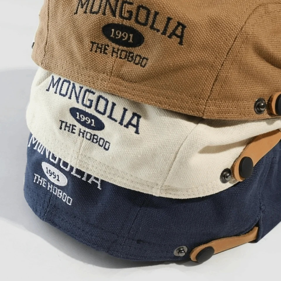 Vintage Cotton Letter Embroidery Beret Adjustable Flat Forward Hat Classic Y2k sboy Cap Streetwear 251008