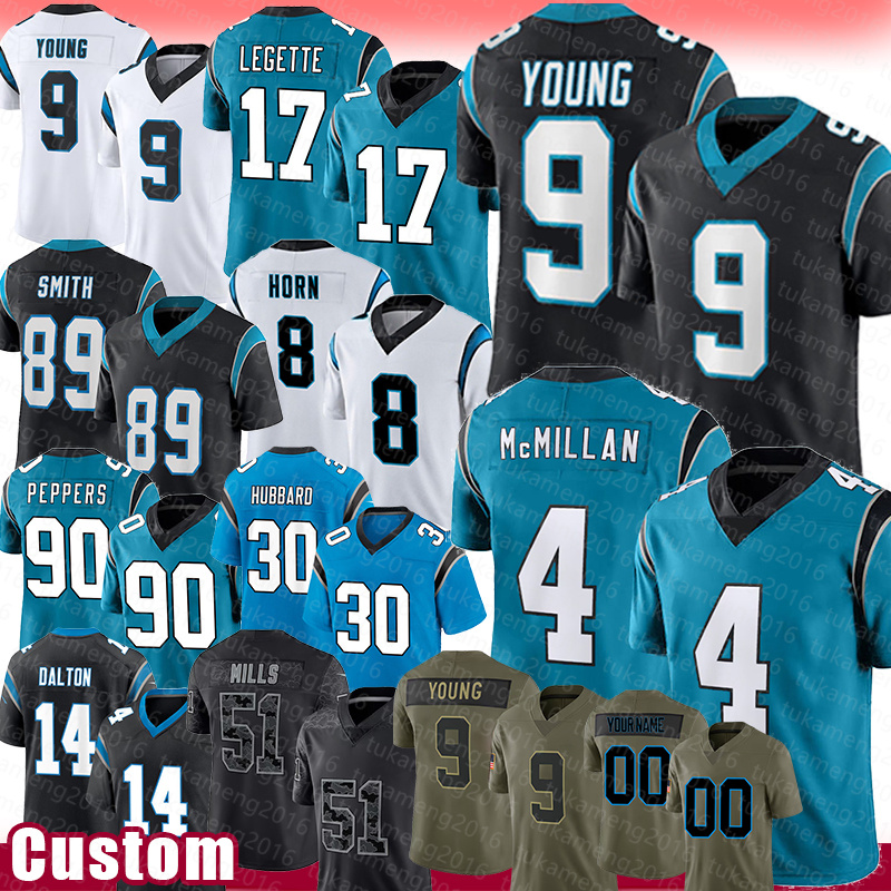 Bryce Young McMillan Football Jerseys Xavier Legette Jaycee Horn Steve Smith Sr Julius Peppers Chuba Hubbard Taylor Moton Andy Dalton Sam Mills Jalen Coker