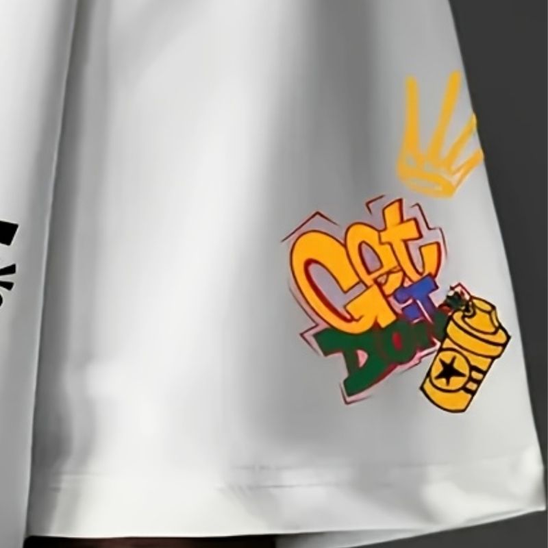 Men's Streetwear Brooklyn Graphic Oversized T-Shirt - Skateboarding & Graffiti Inspired Casual Tee-22