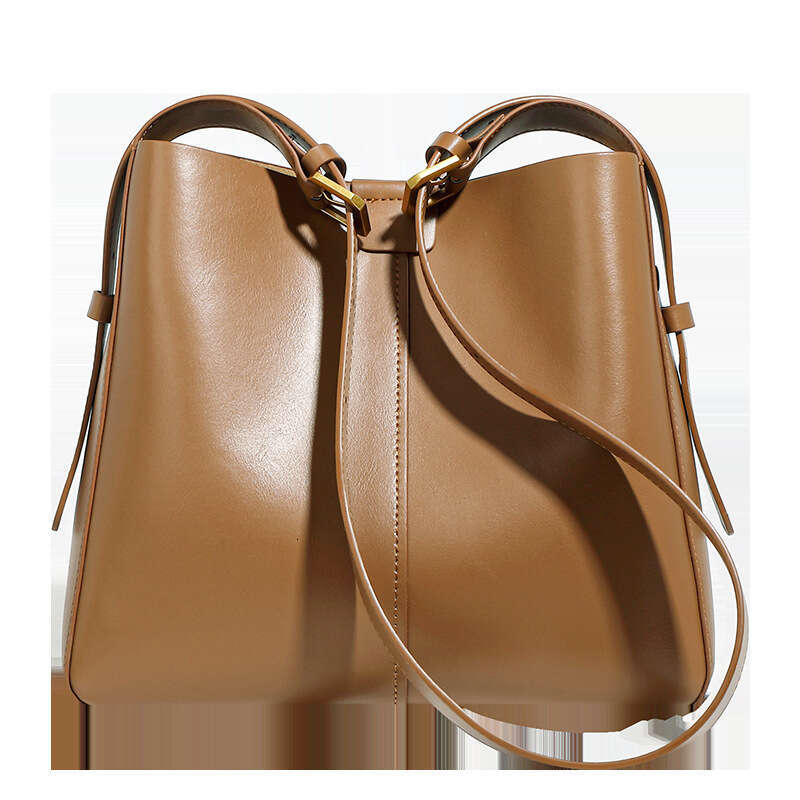 Luxury bag Genuine Women s New Spring Bucket Soft Leather Shoulder Crossbody Bag Tote Large Capacity Commuter Handbag