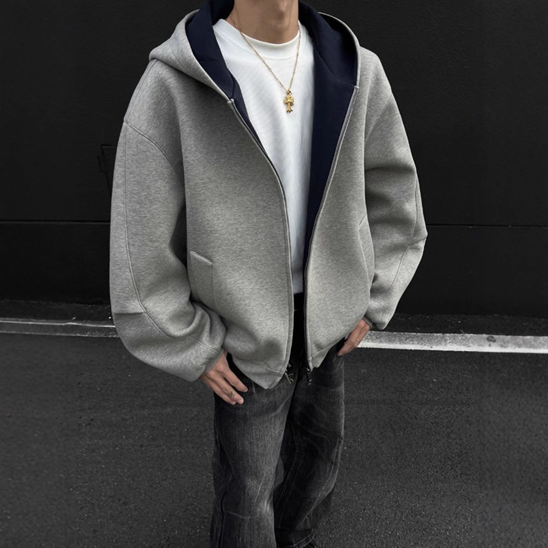 American Style Heavyweight Cardigan Sweatshirt Men's Trendy Casual Designer Hoodie Lazy Style Cool Jacket Cleanfit Designer Shirt Oversized Hoodie