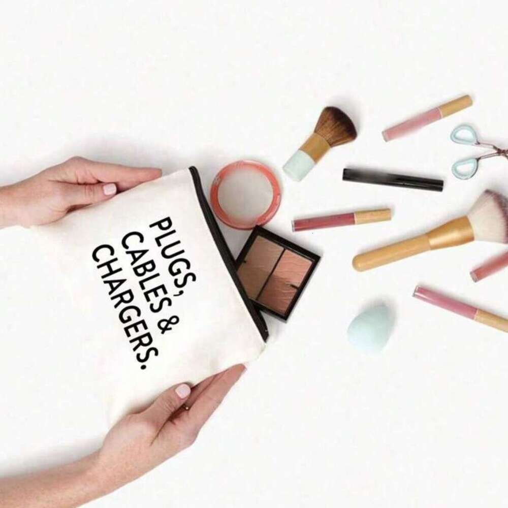 Teacher Printed Canvas Makeup Bag Storage Pouch Clutch INS