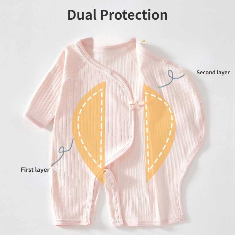 Boys Girls Newborn Jumpsuit Baby Cotton OnePiece Romper Infant Long Sleeve Boneless Pajamas Four Seasons 06M C251009