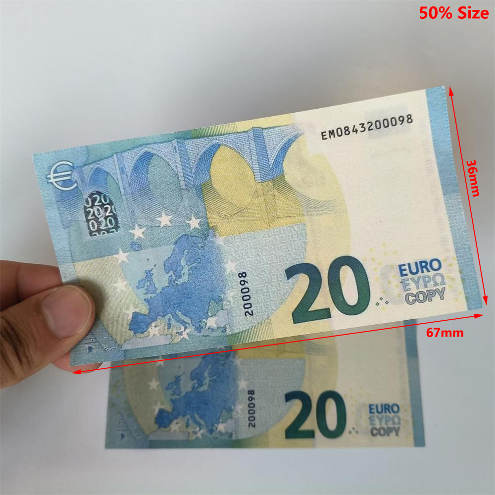 3A Best Quality Wholesale Prop Money Euro Copy Money 5 10 20 50 100 200 500 Euros Dollar Party Realistic Fake Money UK Pretend Banknotes Paper Money 67*36mm 50% Size