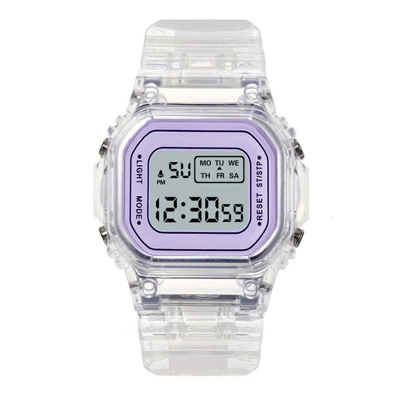 Fashion Kids Watch Simple LED Digital Watch Casual Transparent Sport Electronic Watch Boys Girls Luminous Clock Kids Wristwatch X251009