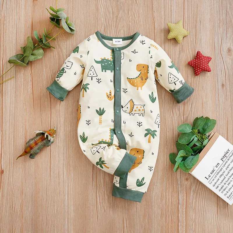 Newborn Baby Boys Infant Outfit Clothes Toddler Jumpsuit Costume Romper Onesie Long Sleeve Print Clothes Spring and Autumn Girls C251009