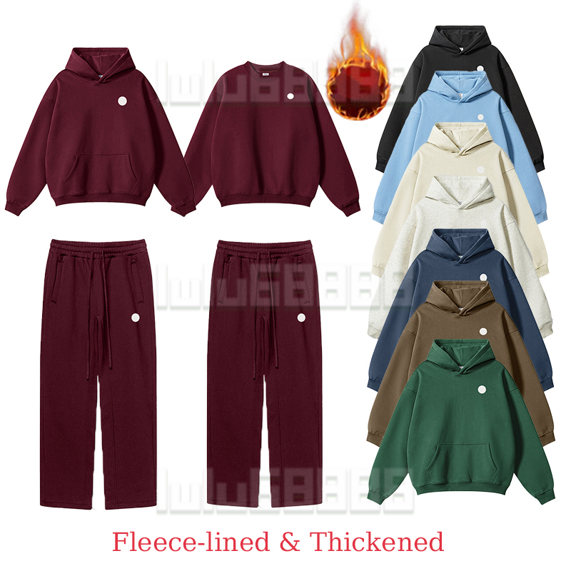 Oversized hooded sweatshirt with cotton lining for extra comfort winter style with thickened lining and fleece loose and casual for fitness