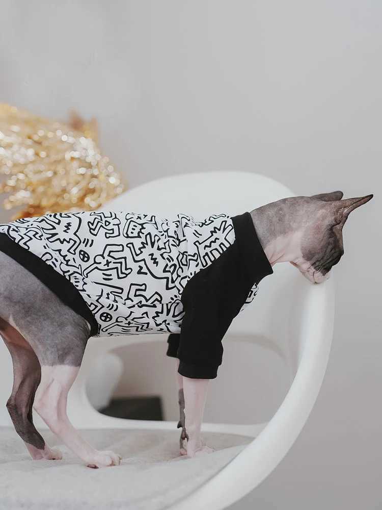 Cat Clothing Cotton Coat Elestic for Male Cat Spring Summer Sweatshirt For Kittens Soft Tshirt for Devon Rex C251009