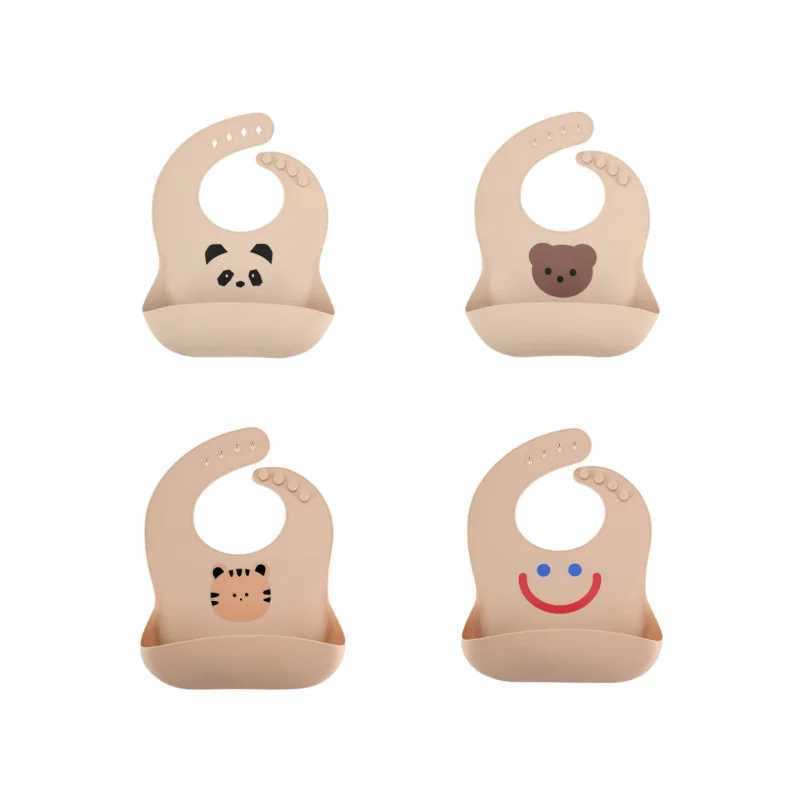 New Waterproof Silicone Baby Bibs For Baby Kid Soft Feeding Bib Baby Stuff Cute Cartoon Girl Boy Feeding Drool Bibs Burp ClothsJ251009
