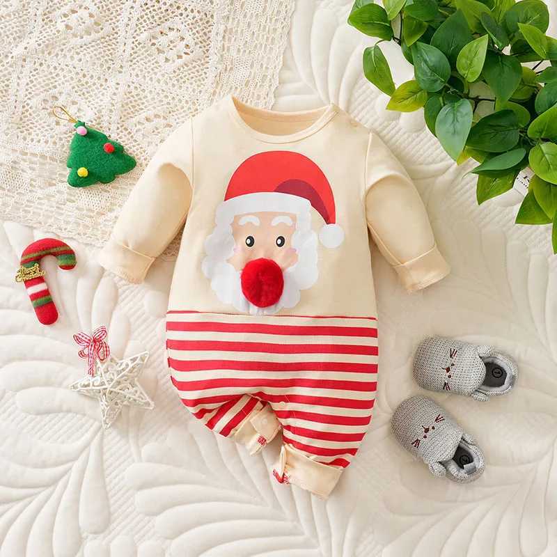Christmas 100 Cotton Baby Onesie Long Sleeve 018 Months Newborn Knitted Father Christmas Coppernose Lovely FestivalRomper new C251009