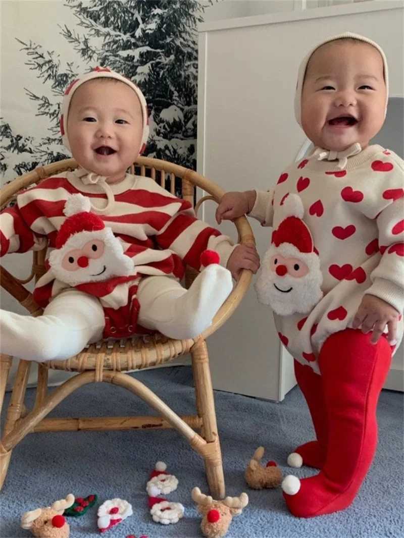 Christmas Baby Girls Boys Clothes Romper Jumpsuits Lovely Santa Claus Soft Onesie Bodysuit Cotton Baby Pullover Toddler Outfits C251009