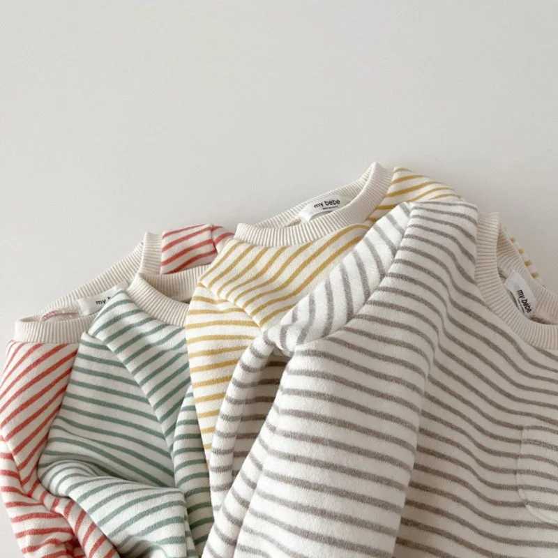 2025 Spring New Baby Striped Romper Boys Girls Simple Striped Casual Jumpsuit Newborn Cotton Infant Toddler Clothes 024M C251009