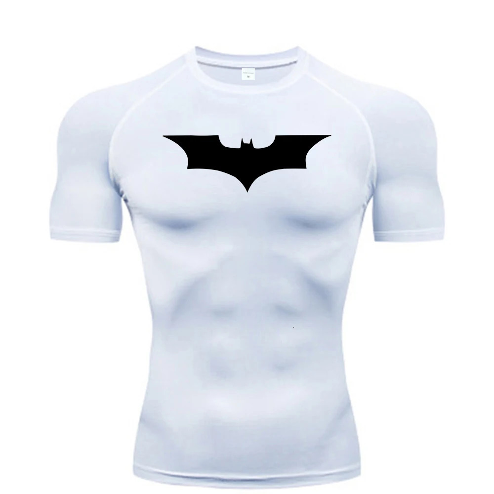 Bat Printed Mens Tight TShirt Running Compression T Shirt Gym Fitness Jogging Short Sleeve Male Casual Shirt Tops 251009