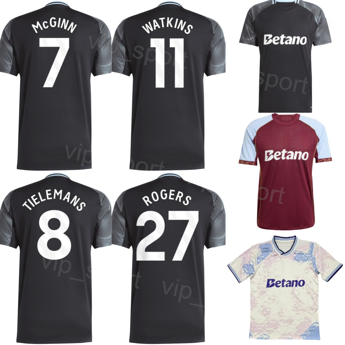 Club 25 26 Soccer 29 Evann Guessand Jersey Man 8 Youri Tielemans 5 Tyrone Mings 27 Morgan Rogers 11 Ollie Watkins Emiliano Martinez Football Shirt Kits ASiDunWeiLa