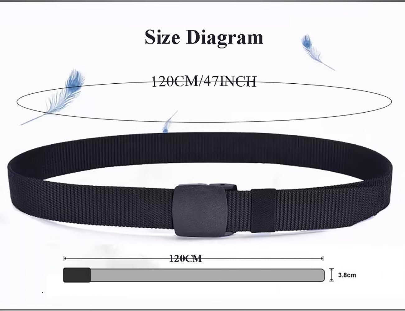 Tactical Nylon Belts for Men Work Belt AdjustabLE Slide Plastic Web Canvas Belt for Outdoor Airport friendly W251009